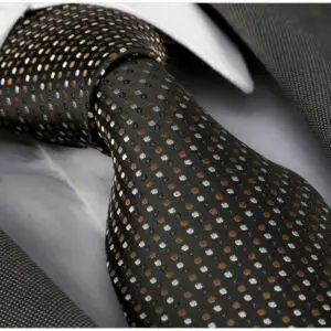 Brown polka dot jacquard woven tie