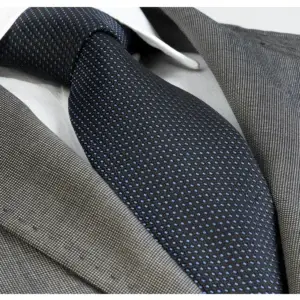 Navy polka dot jacquard woven tie