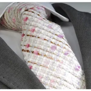 Pink blue wool tie