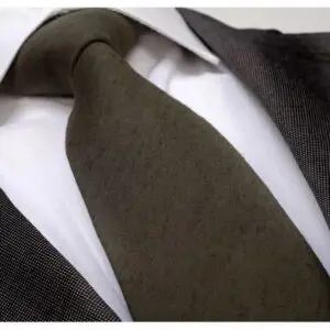 Khaki green linen tie