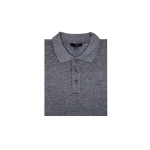Grey Slim Fit Cotton Blend Polo Shirt