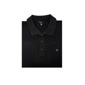 Black Slim Fit Cotton-Blend Polo Shirt