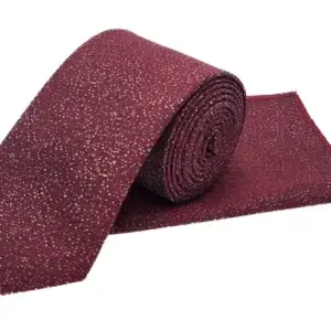 Maroon & navy polka dot tie and pocket square set