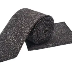 Brown & maroon polka dot tie and pocket square set