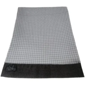 Silver geometric patterned double sided neck scarf