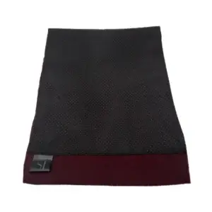 Black and maroon micro patterned polka dot double sided neck scarf