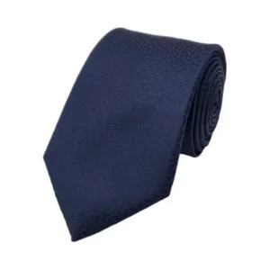 Midnight blue geometric patterned tie