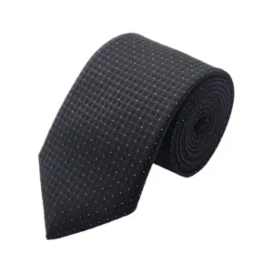 Black-toned microdot patterned tie