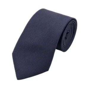 Midnight blue and brown-toned micro patterned polka dot tie