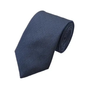 Black and sky blue-toned micro patterned polka dot tie