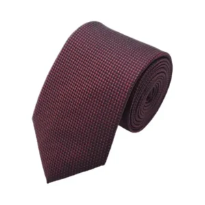 Maroon and beige-toned micro patterned polka dot tie