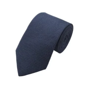 Navy and sky blue-toned micro patterned polka dot tie