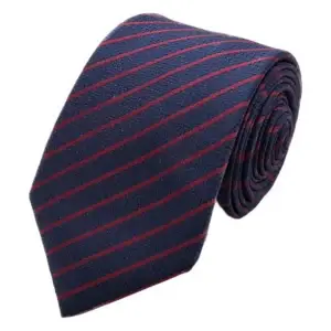 Red single striped tie