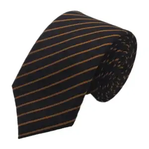Gold single striped tie