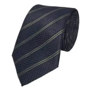 Khaki and navy double striped tie