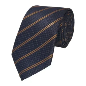 Bronze and navy double striped tie