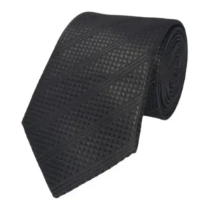 Black double striped tie