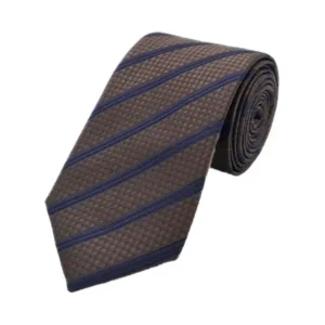 Navy and brown double striped tie