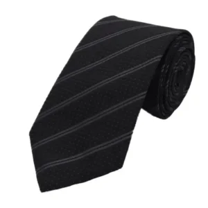 Grey and black double striped tie