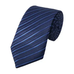 Blue and navy diagonal striped tie