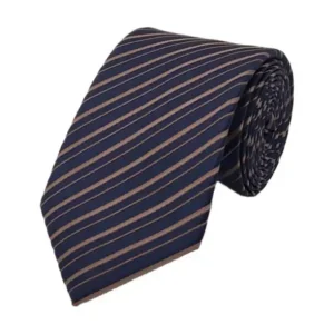 Bronze and navy diagonal striped tie
